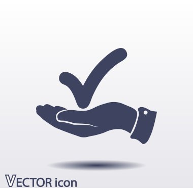 simge onaylayın. düz tasarım stil