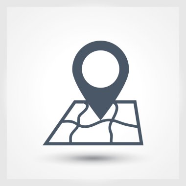 harita işaretçisi düz simgesi