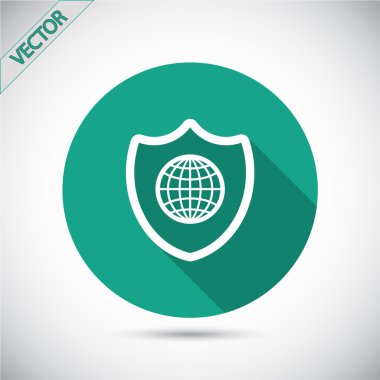 Kalkan simgesi. düz tasarım biçimi