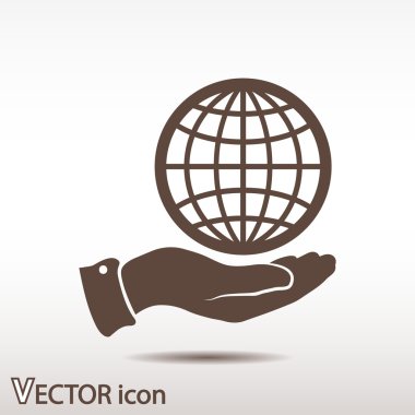 Küre simgesi düz tasarım