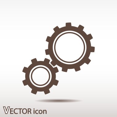 dişli simgesi. Düz tasarım biçimi