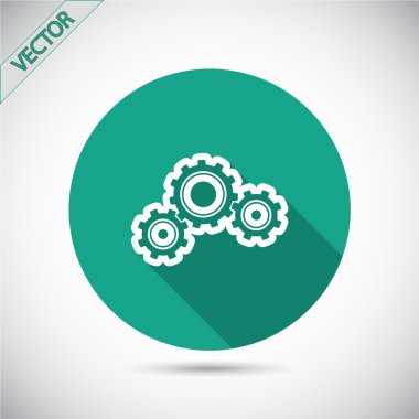 dişli simgesi. Düz tasarım biçimi