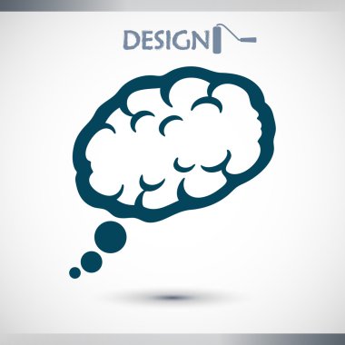Beyin simge düz tasarım stil