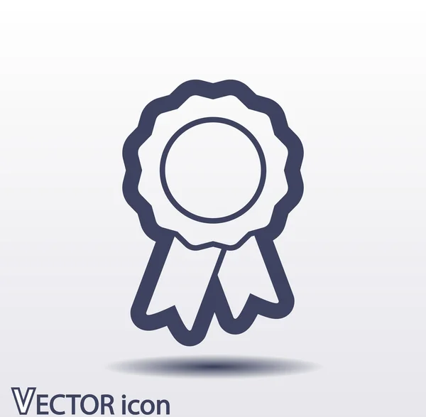 Badge with ribbons icon — Stock Vector