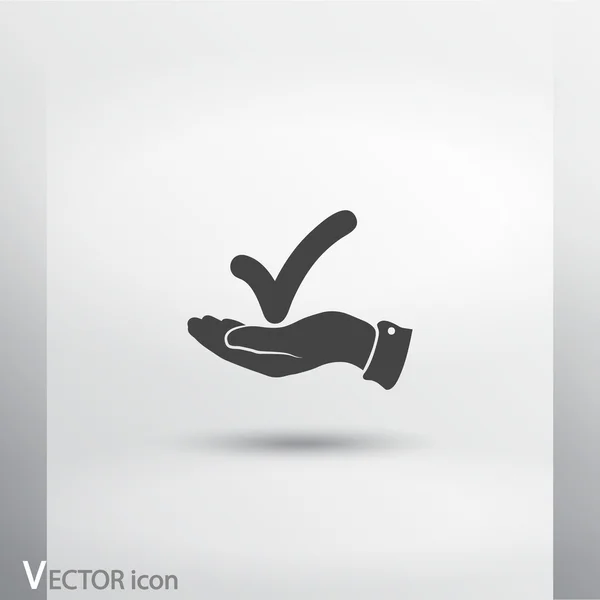 Confirma el icono. Estilo de diseño plano — Vector de stock