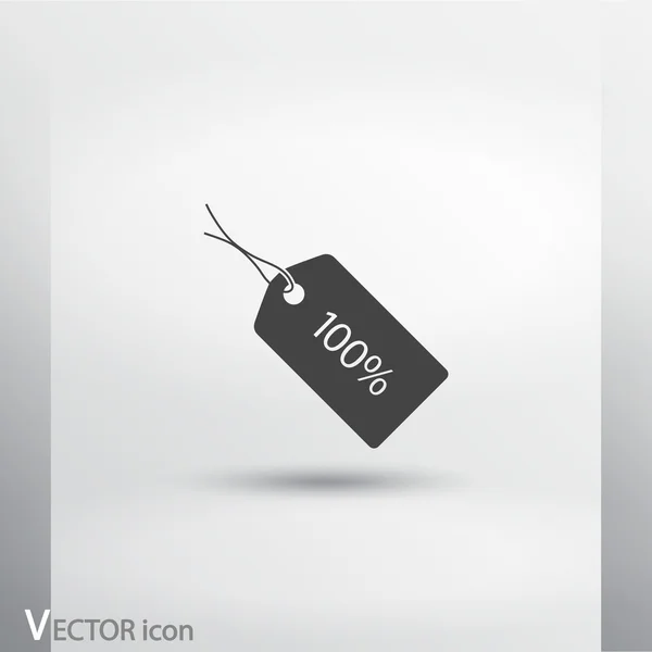 100 por ciento icono de etiqueta — Vector de stock