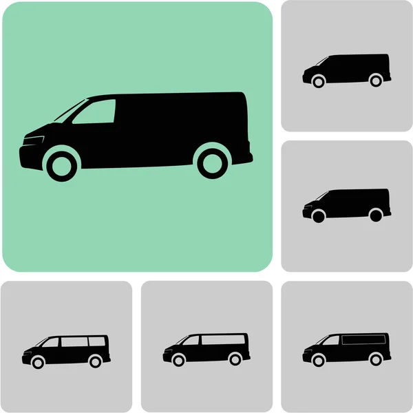 Ensemble d'icône plate camion — Image vectorielle