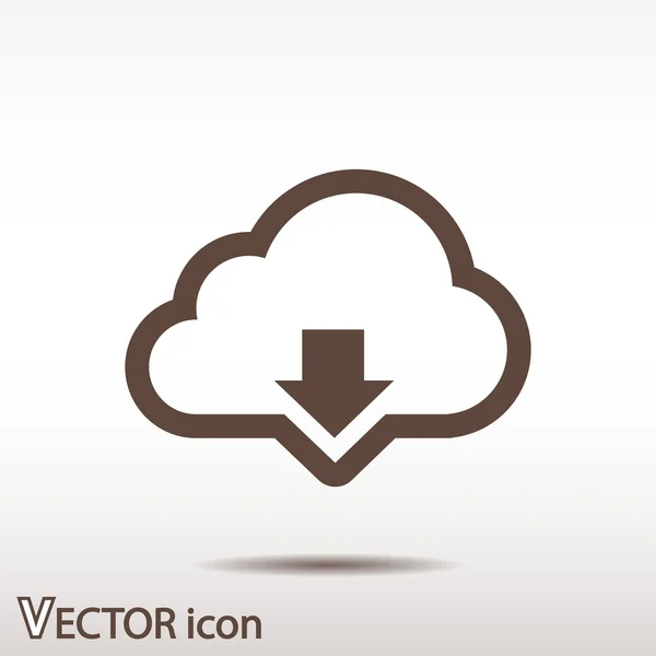 Cloud computing download pictogram — Stockvector