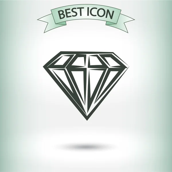 Diamond icon flat design — Stock Vector