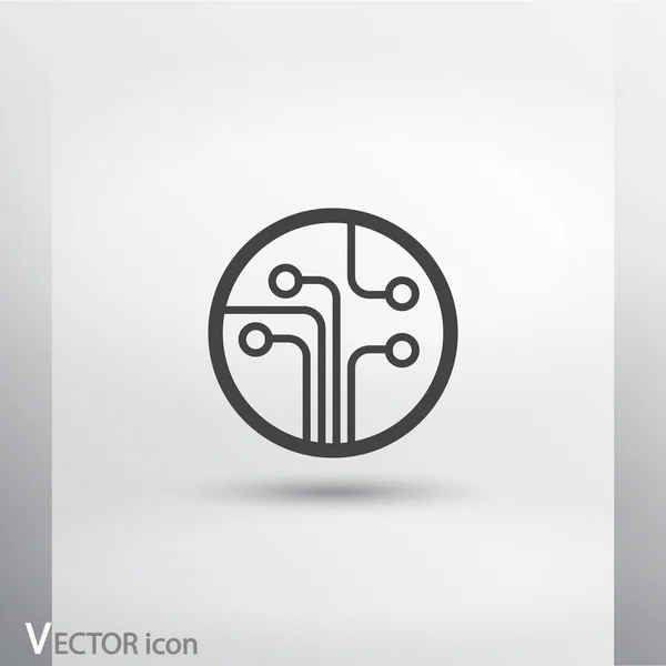 Placa de circuito, icono de la tecnología — Archivo Imágenes Vectoriales
