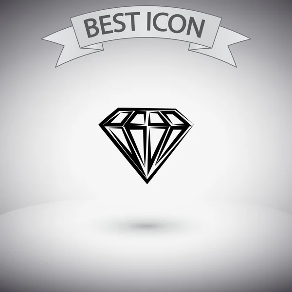 Diamond icon flat design — Stock Vector