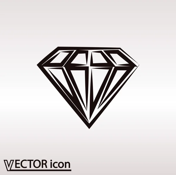 Diamant-Symbol flaches Design — Stockvektor