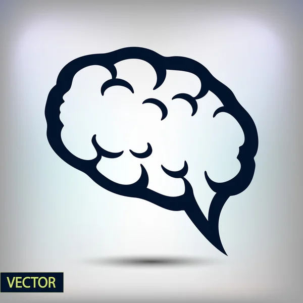 Gehirn-Ikone flacher Design-Stil — Stockvektor