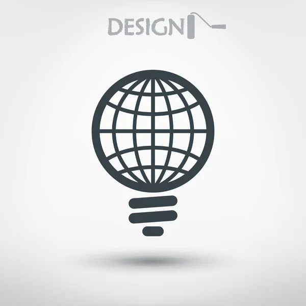 Global light bulb icon — Stock Vector