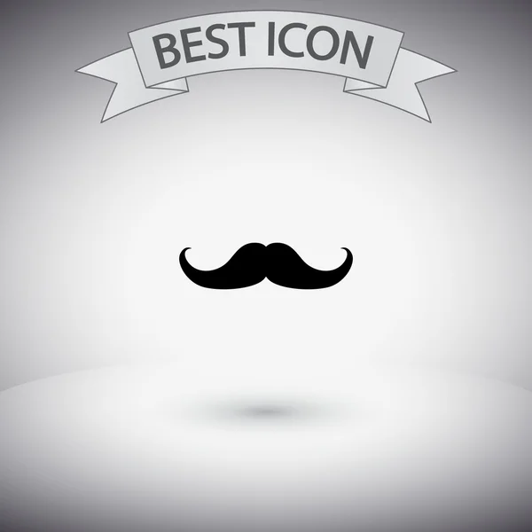 Icono plano bigote — Vector de stock