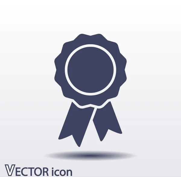 Badge with ribbons icon — Stock Vector