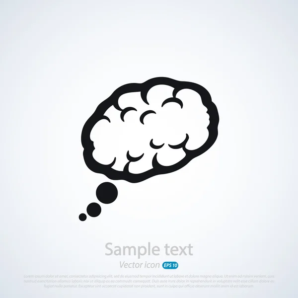 Icono cerebral Estilo de diseño plano — Vector de stock