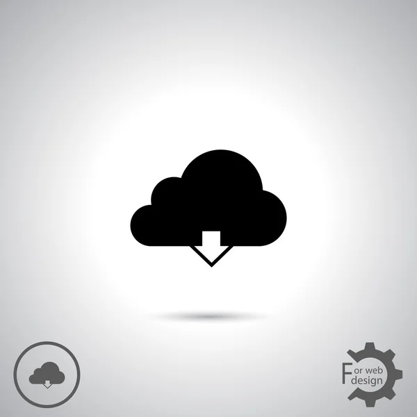 Icône de téléchargement cloud computing — Image vectorielle