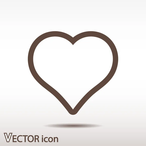 Cuore Icona design piatto — Vettoriale Stock