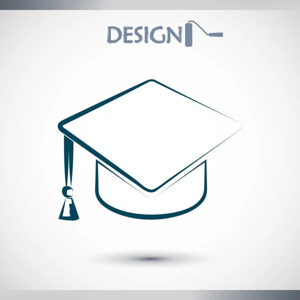 Graduatie cap pictogram — Stockvector