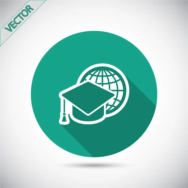 Graduatie cap pictogram — Stockvector