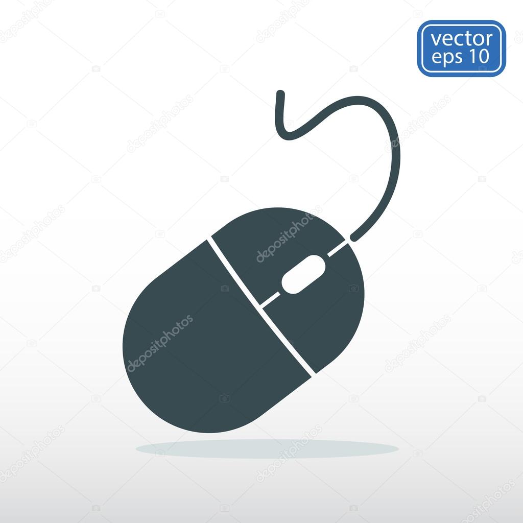 Computer mouse icon, vector illustration. Flat design style