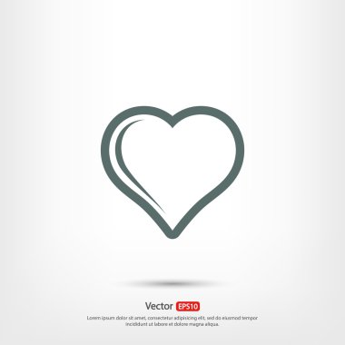 Kalp simgesi, düz tasarım