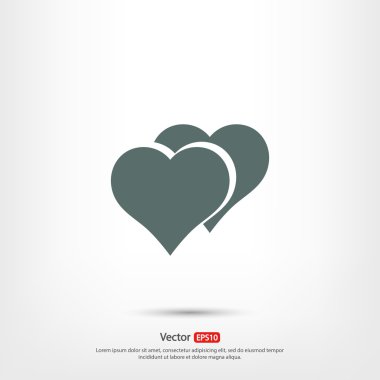 Kalp simgesi, düz tasarım