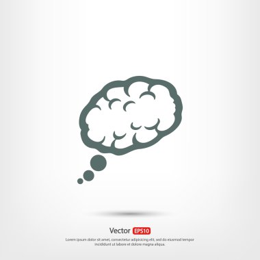 Beyin simge düz tasarım stil
