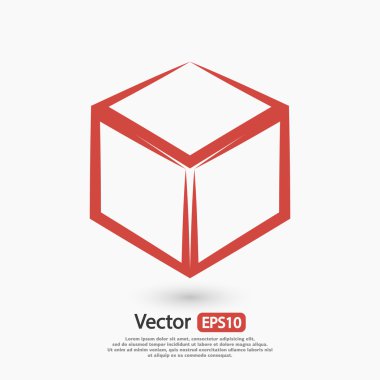 3D küp logo tasarım simgesi
