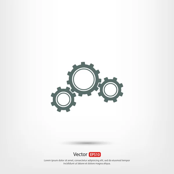 Gears pictogram, platte ontwerpstijl — Stockvector