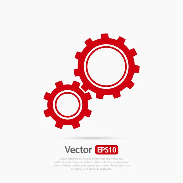 Fogaskerekek ikonra, lapos design stílusban — Stock Vector