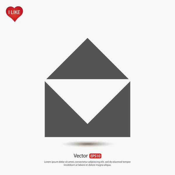 Icône mail, design plat — Image vectorielle