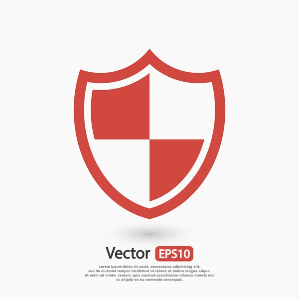 Icono de escudo, Estilo de diseño plano — Archivo Imágenes Vectoriales