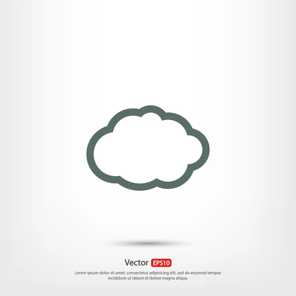 Icono de nube, diseño plano — Vector de stock