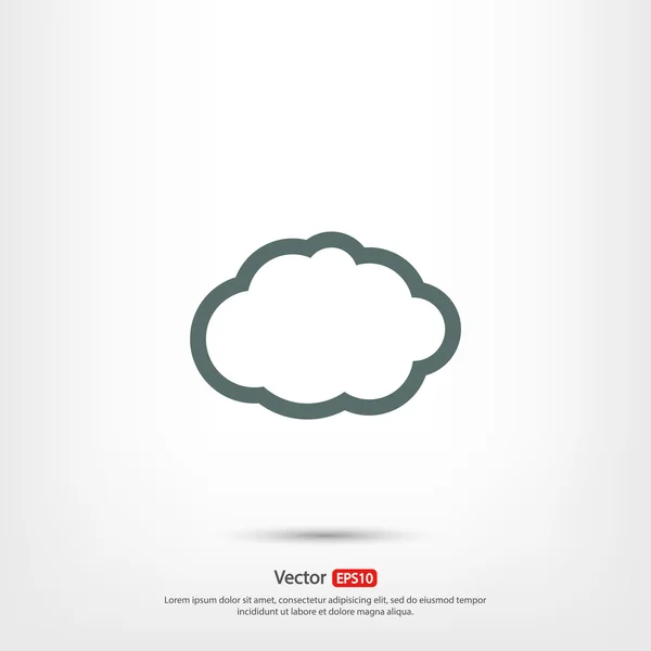 Icône Cloud, design plat — Image vectorielle