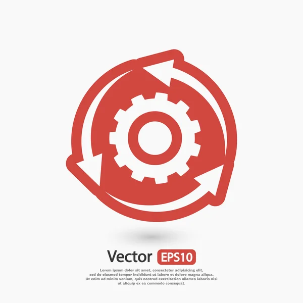 Gear icon. Flat design style — Stock Vector