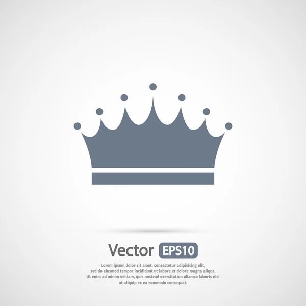 Icono de corona, estilo de diseño plano — Vector de stock