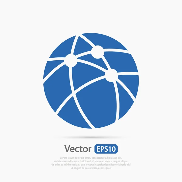Tecnologia globale o icona del social network — Vettoriale Stock