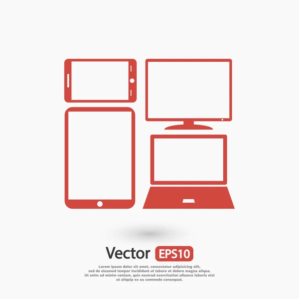 Set of electronic devices icon — Stock Vector