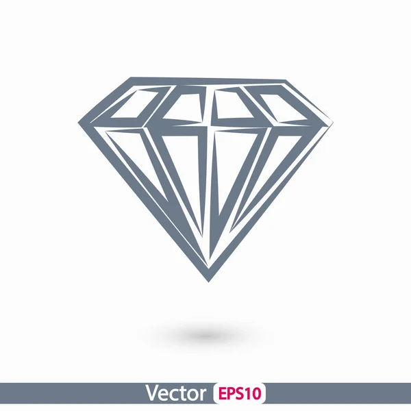 Icona diamante, design piatto — Vettoriale Stock