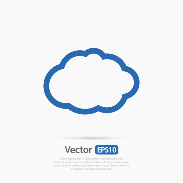 Ícone de nuvem, design plano — Vetor de Stock