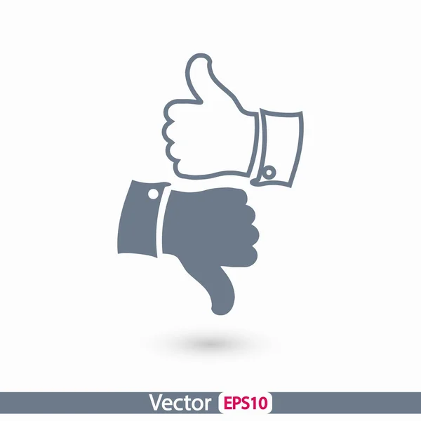 Pulgar hacia arriba y hacia abajo iconos — Vector de stock