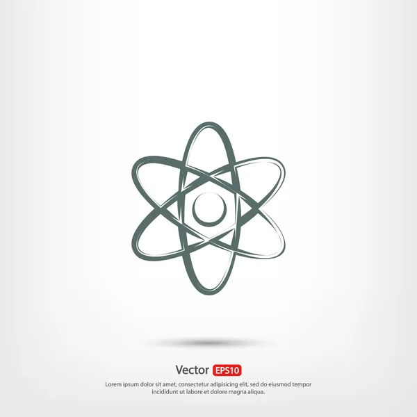 Atom icon. flat design — Stock Vector