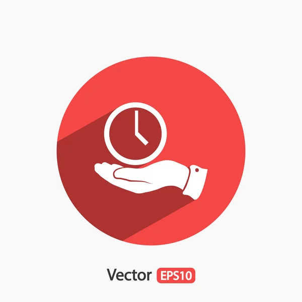 Reloj en icono de la mano — Vector de stock