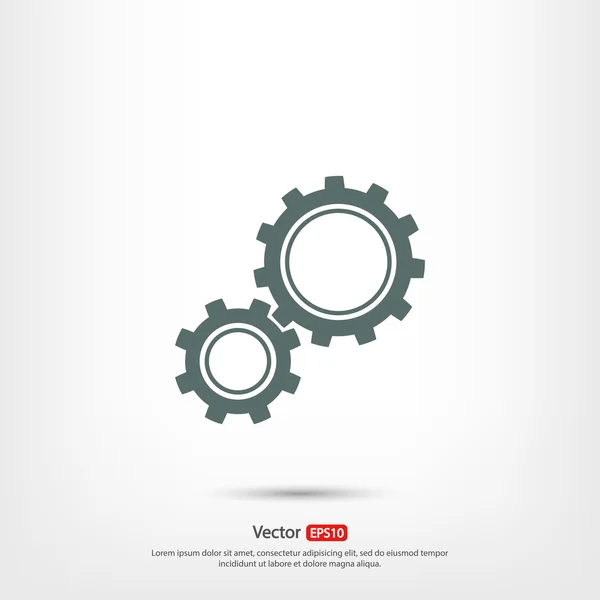 Gears pictogram, platte ontwerpstijl — Stockvector