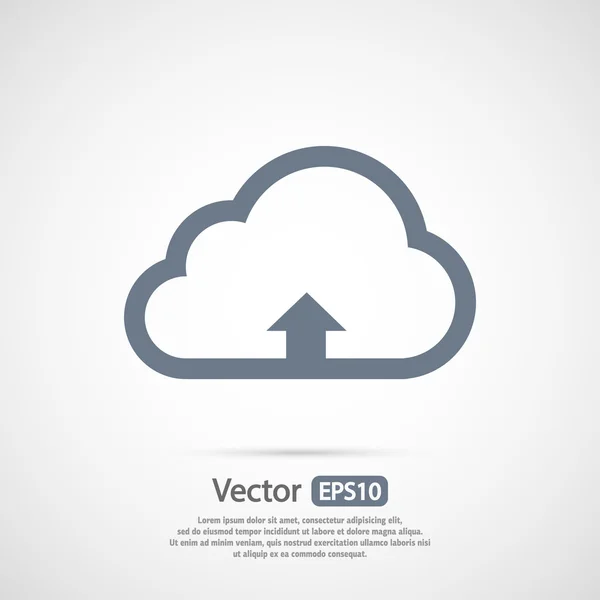 Computing cloud ladda upp ikonen — Stock vektor