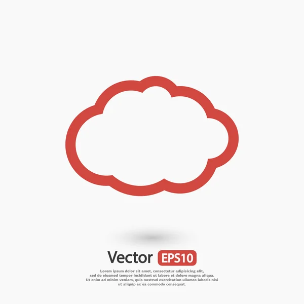 Moln ikon, platt design — Stock vektor
