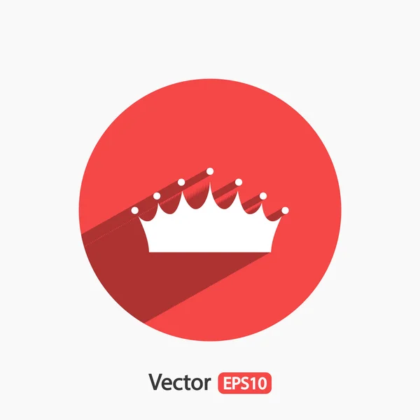 Icono de corona, estilo de diseño plano — Vector de stock