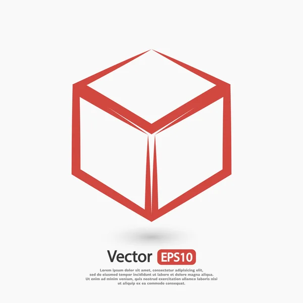3D kocka logo design ikon — Stock Vector